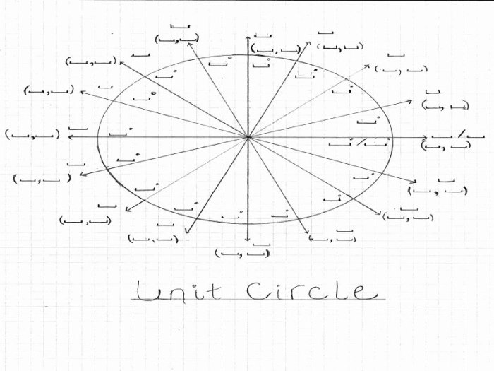 Unit circle fill in quiz