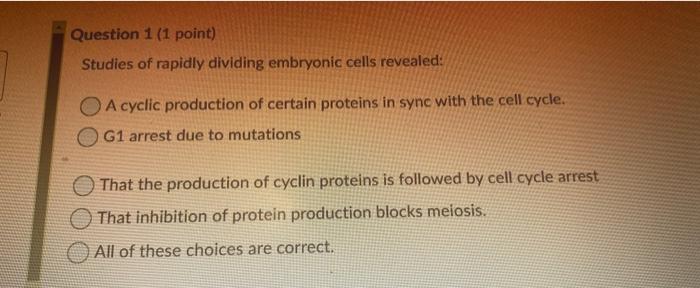 Studies of rapidly dividing embryonic animal cells revealed